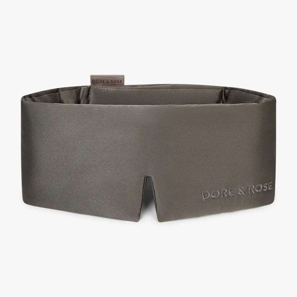 Masque de Nuit en Soie — Anthracite Doré & Rose
