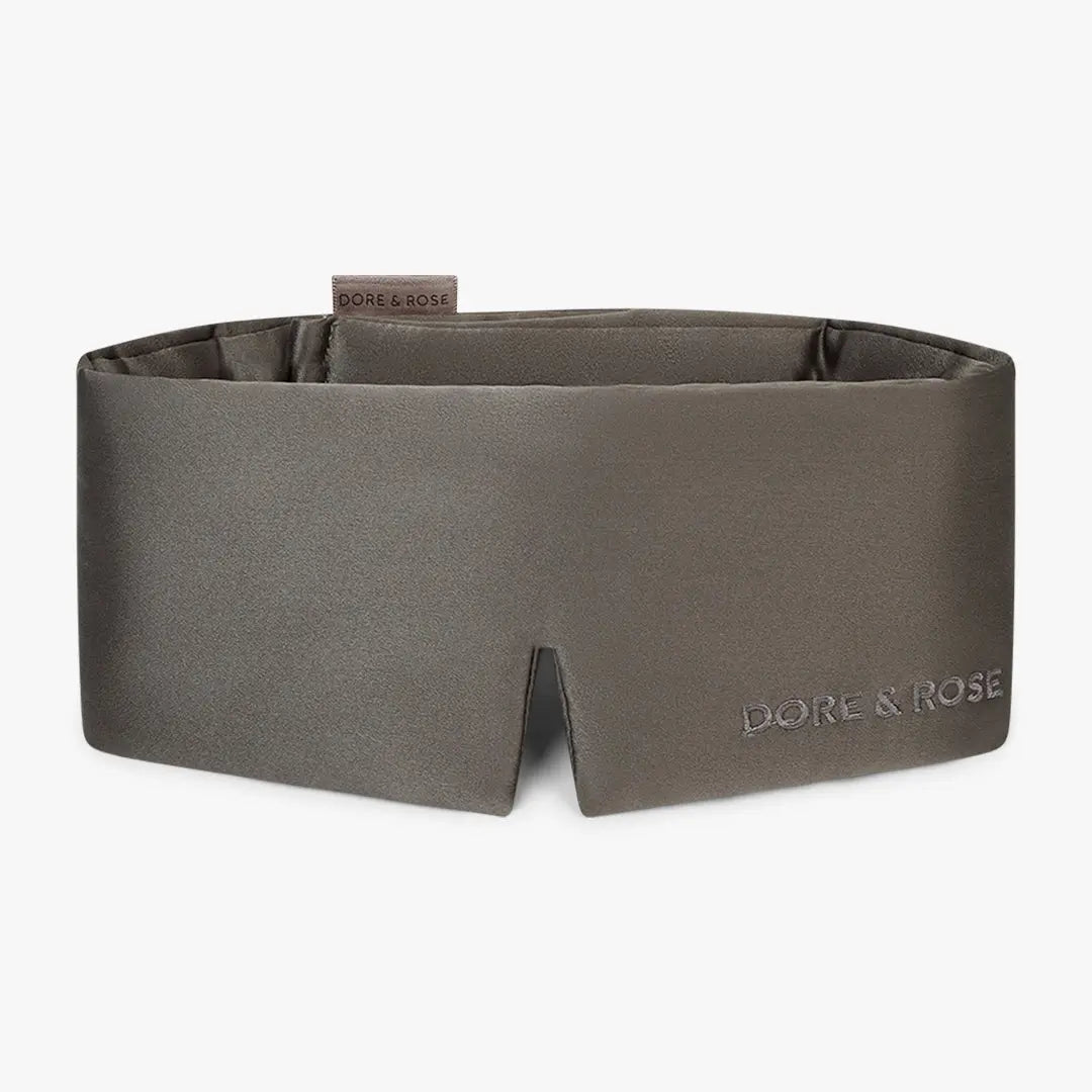 Masque de Nuit en Soie — Anthracite Doré & Rose