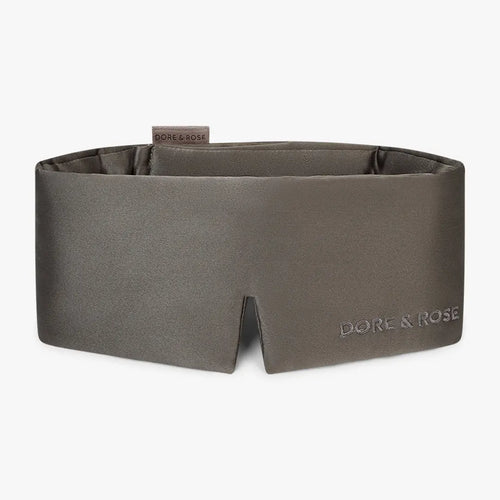 Masque de Nuit en Soie — Anthracite Doré & Rose