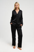 Ensemble Pyjama en Soie Premium — Noir Doré & Rose