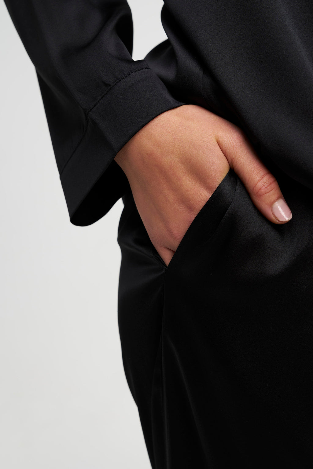 Ensemble Pyjama en Soie Premium — Noir Doré & Rose